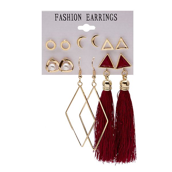 tassel earrings dangle set for women beach vocation pearl geometric earrings 211026, Silver
tassel earrings dangle set for women beach vocation pearl geometric earrings 211026, Silver