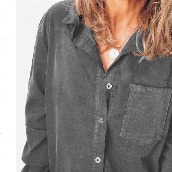 2021 casual corduroy pockets winter shirts blouse women long sleeve plus size turn down collar ladies button blusas female, White
2021 casual corduroy pockets winter shirts blouse women long sleeve plus size turn down collar ladies button blusas female, White