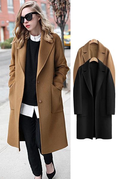 women's wool & blends 2021 autumn winter women coats europe style slim long woolen overcoat female black camel coat elegant overcoats
women's wool & blends 2021 autumn winter women coats europe style slim long woolen overcoat female black camel coat elegant overcoats