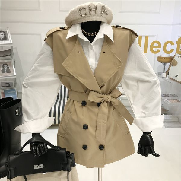 of two pieces spring summer women's suit tight waist show thin jacket long-sleeved retro vest shirt 6hij, White;black
of two pieces spring summer women's suit tight waist show thin jacket long-sleeved retro vest shirt 6hij, White;black