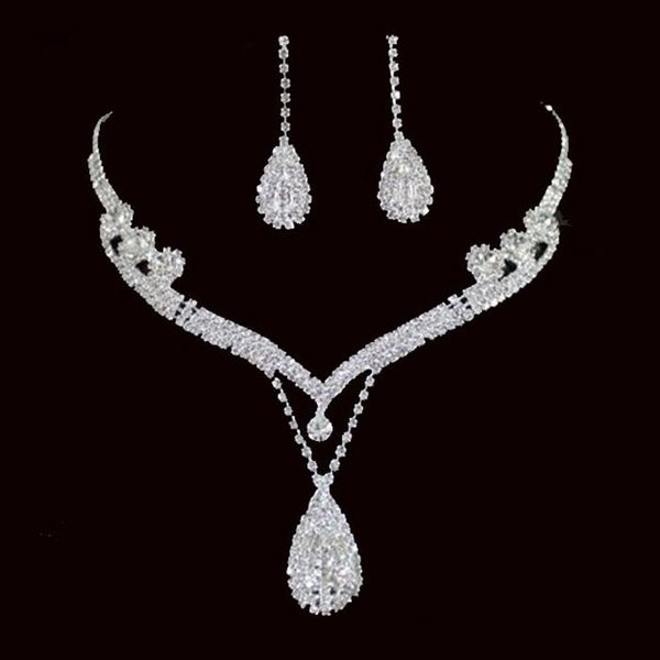 earrings & necklace fashion 2 pcs/set women lady + kit copper crystal anniversary wedding bridal jewelry accessories hsj88, Silver
earrings & necklace fashion 2 pcs/set women lady + kit copper crystal anniversary wedding bridal jewelry accessories hsj88, Silver