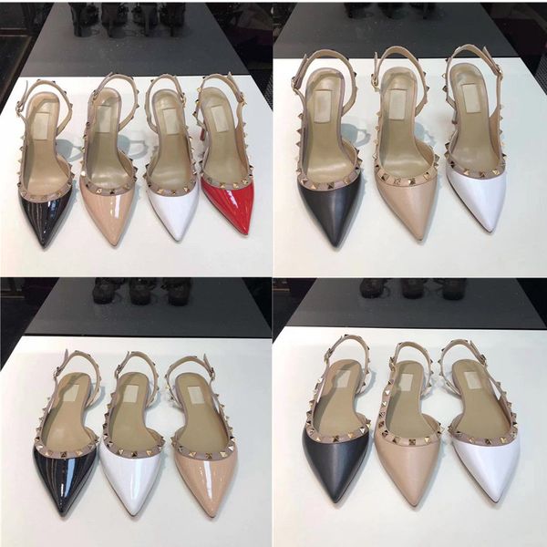 women leather high heels sandals ladies dance rivets shoes fashion pointed toe genuine slingback pumps girls party 6.5/9.5, Black
women leather high heels sandals ladies dance rivets shoes fashion pointed toe genuine slingback pumps girls party 6.5/9.5, Black