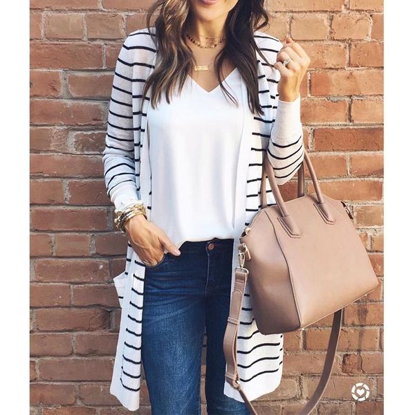 women's jackets fashion women long stripe knitted coat sleeve open stitch jumper sweater cardigan outwear jacket, Black;brown
women's jackets fashion women long stripe knitted coat sleeve open stitch jumper sweater cardigan outwear jacket, Black;brown
