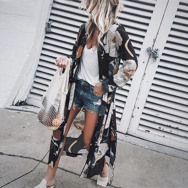 women's blouses & shirts women chiffon kimono cardigan floral printed long sleeve blouse spring summer beach cover up boho loose ladie, White
women's blouses & shirts women chiffon kimono cardigan floral printed long sleeve blouse spring summer beach cover up boho loose ladie, White