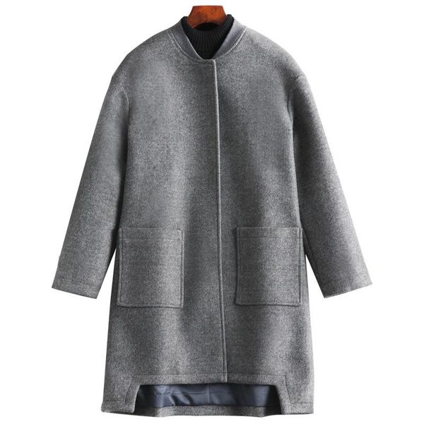 women's wool & blends plus size 5xl solid jackets autumn winter casual warm woolen coats overcoat ladies parkers coat outerwear 2021, Black
women's wool & blends plus size 5xl solid jackets autumn winter casual warm woolen coats overcoat ladies parkers coat outerwear 2021, Black