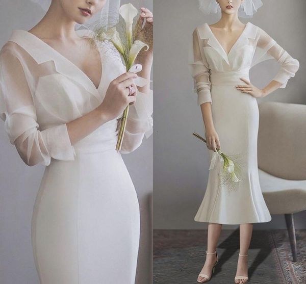 2021 new ivory mermaid evening es long sleeves tea length prom formal elegant party gowns vestido de festa 4m0n, Black;red
2021 new ivory mermaid evening es long sleeves tea length prom formal elegant party gowns vestido de festa 4m0n, Black;red