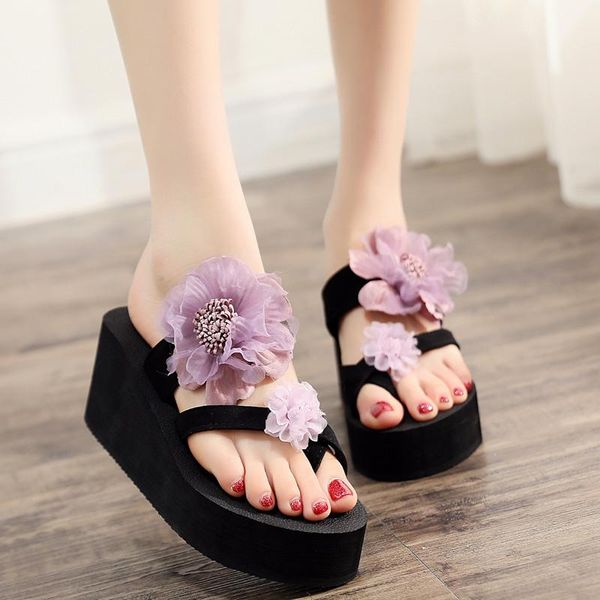 slippers korean fashion handmade flowers fresh age-reducing female summer thick-soled non-slip wild holiday beach flip flops, Black
slippers korean fashion handmade flowers fresh age-reducing female summer thick-soled non-slip wild holiday beach flip flops, Black