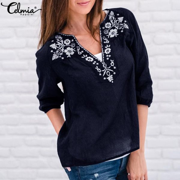 women's blouses & shirts fashion 2021 celmia women vintage printed summer female clothes v-neck casual loose blusas femininas 5xl, White
women's blouses & shirts fashion 2021 celmia women vintage printed summer female clothes v-neck casual loose blusas femininas 5xl, White