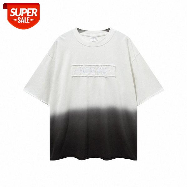 retro oversize loose letter embroidery hanging dye hitting color hip-hop short-sleeved t-shirt men #3t63, White;black
retro oversize loose letter embroidery hanging dye hitting color hip-hop short-sleeved t-shirt men #3t63, White;black