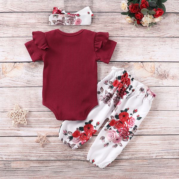 3pcs summer infant baby girl short sleeve knitted clothes romper flower pants headband outfit set, White
3pcs summer infant baby girl short sleeve knitted clothes romper flower pants headband outfit set, White