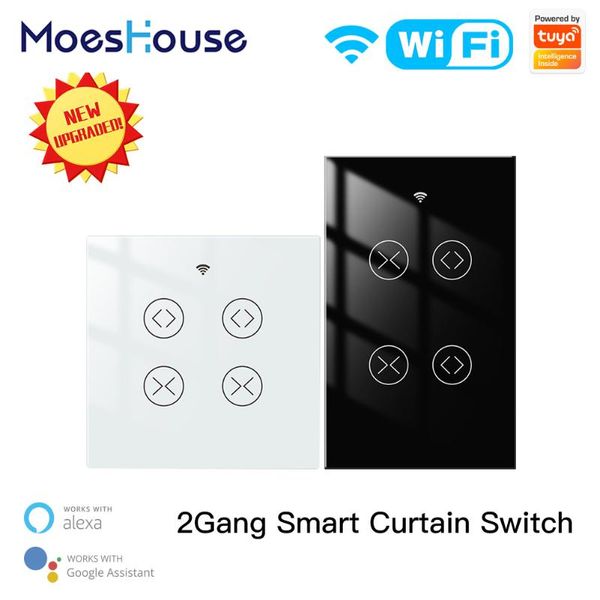smart home control moeshouse tuya life wifi 2 gang double curtain blind switch for roller shutter electric motor with google alexa
smart home control moeshouse tuya life wifi 2 gang double curtain blind switch for roller shutter electric motor with google alexa