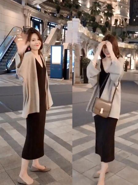 casual dresses early autumn women's tide knit dress, foreign gas reduction two-piece suit bodycon dress, Black;gray
casual dresses early autumn women's tide knit dress, foreign gas reduction two-piece suit bodycon dress, Black;gray