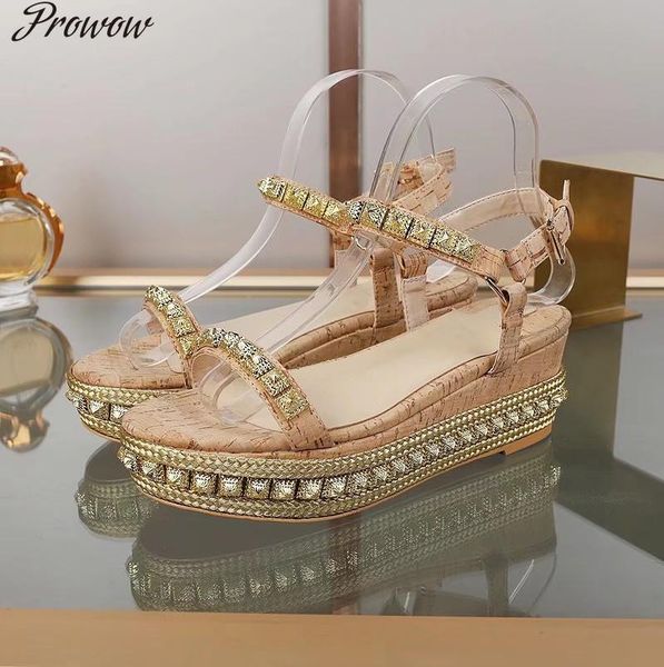 sandals prowow shoes woman lady wedge high heel genuine leather catwalk zapatos de mujer women vrouw, Black
sandals prowow shoes woman lady wedge high heel genuine leather catwalk zapatos de mujer women vrouw, Black