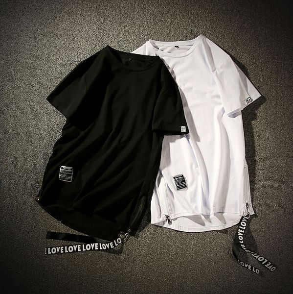 streetwear cotton men t-shirt half length tee shirt hip hop ribbons side-zipper short sleeve men t shirt, White;black
streetwear cotton men t-shirt half length tee shirt hip hop ribbons side-zipper short sleeve men t shirt, White;black