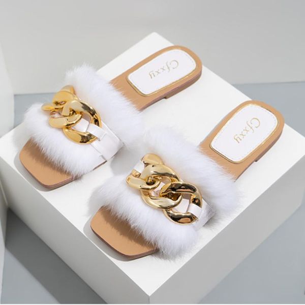 sandals fashion chain plush furry fluffy woman white flat with outdoor slides fur summer shoes beach big size 37-42, Black
sandals fashion chain plush furry fluffy woman white flat with outdoor slides fur summer shoes beach big size 37-42, Black