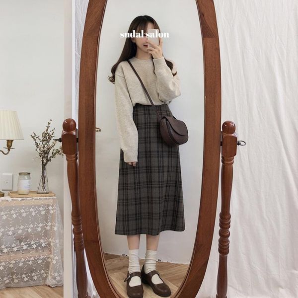 skirts plaid women mi-long skirt female vintage jupe femme faldas mujer high waist school girls mid carf, Black
skirts plaid women mi-long skirt female vintage jupe femme faldas mujer high waist school girls mid carf, Black