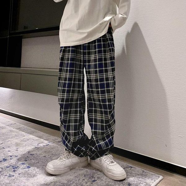 men's pants plaid casual korean fashion straight-leg loose wide-leg streetwear sports trousers men, Black
men's pants plaid casual korean fashion straight-leg loose wide-leg streetwear sports trousers men, Black
