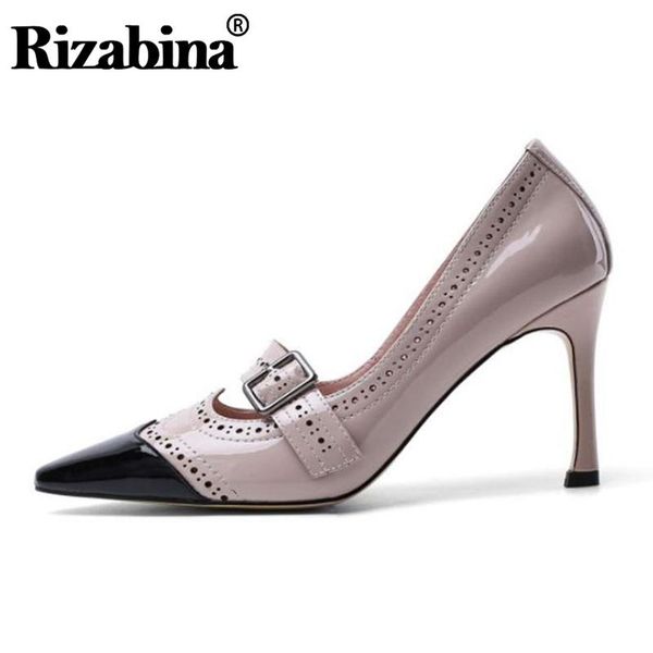dress shoes rizabina women pumps wedding party real leather high heel spring pointed toe shallow footwear size 34-43, Black
dress shoes rizabina women pumps wedding party real leather high heel spring pointed toe shallow footwear size 34-43, Black