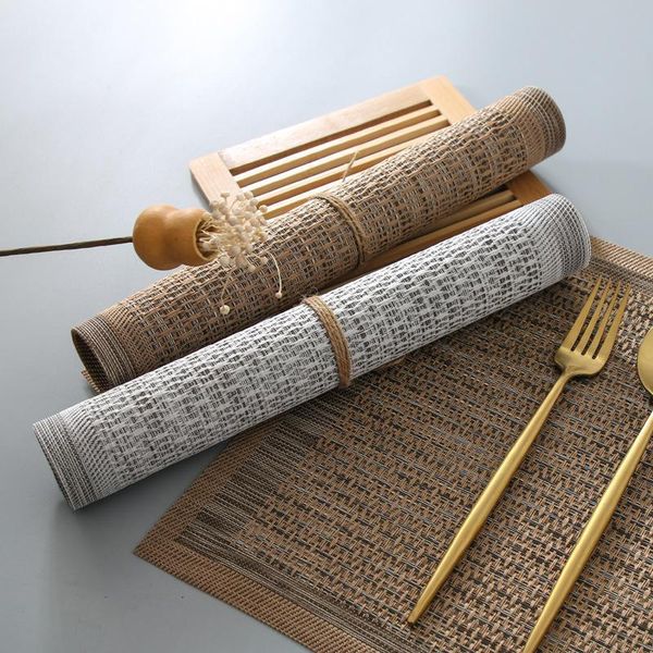 table napkin 2pcs weaving style plain color pvc heat insulation kitchen home living room decoration placemat
table napkin 2pcs weaving style plain color pvc heat insulation kitchen home living room decoration placemat