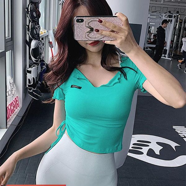 2021 new women yoga elastic breathable sports t shirt gym side straps fitness crop short sleeve workout running, White;red
2021 new women yoga elastic breathable sports t shirt gym side straps fitness crop short sleeve workout running, White;red