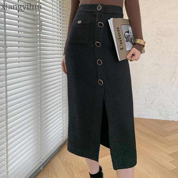 fashion high waist pocket buttons tweed black skirt elegant temperament long skirts for women 2021 winter autumn casual bottom
fashion high waist pocket buttons tweed black skirt elegant temperament long skirts for women 2021 winter autumn casual bottom