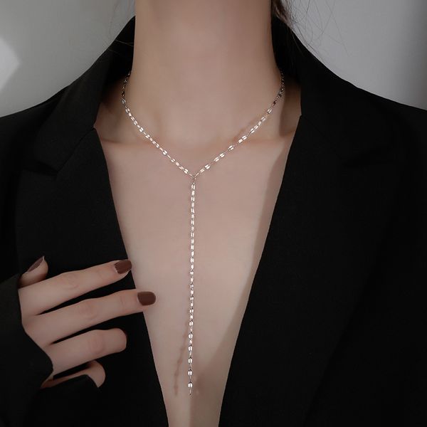 fashion necklace necklace female small wind design chain female temperament of contracted water wave chain tassel clavicle, Silver
fashion necklace necklace female small wind design chain female temperament of contracted water wave chain tassel clavicle, Silver