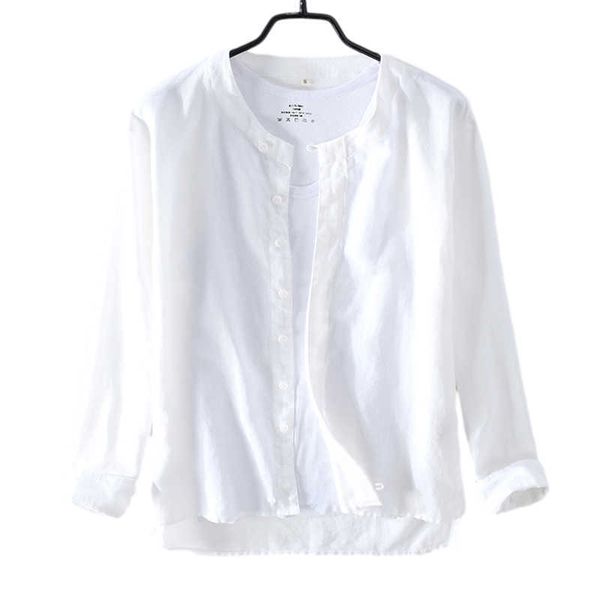 casual long sleeve shirts for men slim fit solid white collarless cotton linen male brand clothing 210601, White;black
casual long sleeve shirts for men slim fit solid white collarless cotton linen male brand clothing 210601, White;black
