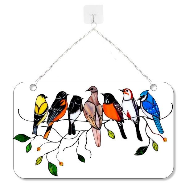 Decorative Objects & Figurines Multicolor Birds On A Wire High Stained Acrylic Suncatcher Window Panel Ornaments
Decorative Objects & Figurines Multicolor Birds On A Wire High Stained Acrylic Suncatcher Window Panel Ornaments