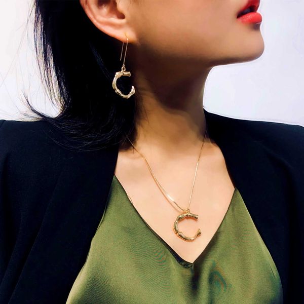 jewelry personality geometry popular versatile women's simple 26 letter lava creative earrings, Silver
jewelry personality geometry popular versatile women's simple 26 letter lava creative earrings, Silver