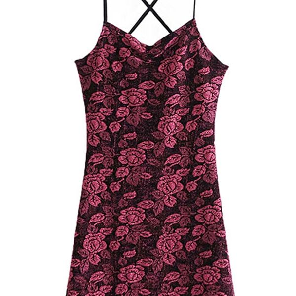 love 2021 spring summer new women's dress polyester purple retro printed gold rose slim suspender skirt y2k mjt1, Black;gray
love 2021 spring summer new women's dress polyester purple retro printed gold rose slim suspender skirt y2k mjt1, Black;gray