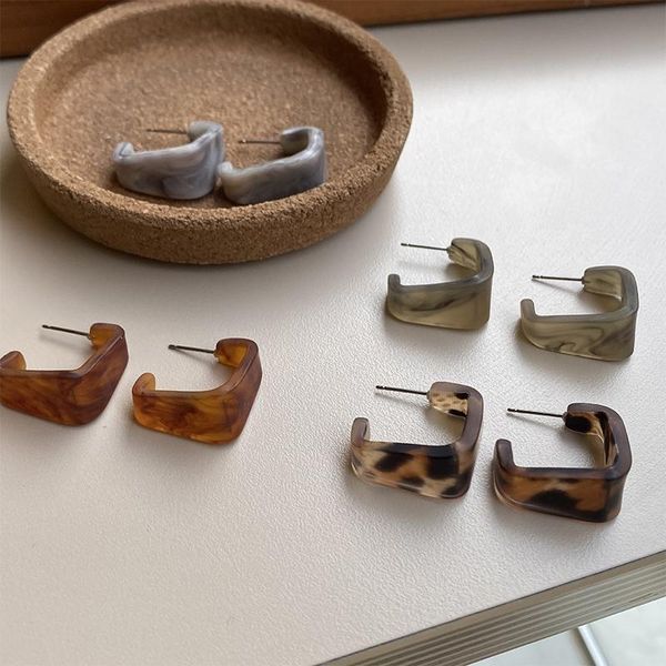 hoop & huggie retro simple frosted leopard print irregular grain acrylic earrings square cold wind geometric stud, Golden;silver
hoop & huggie retro simple frosted leopard print irregular grain acrylic earrings square cold wind geometric stud, Golden;silver