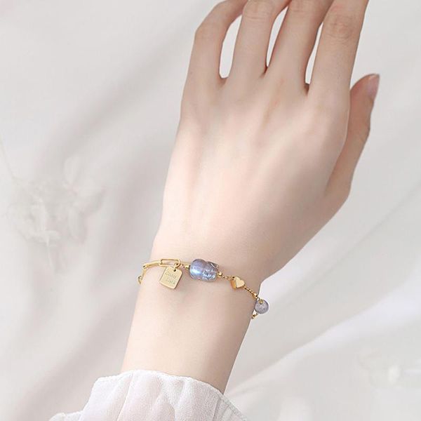 charm bracelets natural moonstone crystal bracelet birthday gift women on hand chain bangles jewelry aesthetic fashion female, Golden;silver
charm bracelets natural moonstone crystal bracelet birthday gift women on hand chain bangles jewelry aesthetic fashion female, Golden;silver