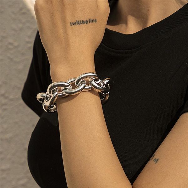 link, chain exaggeration gold silver color big thick bracelet for women girl hollow adjustable bangles statement jewelry, Black
link, chain exaggeration gold silver color big thick bracelet for women girl hollow adjustable bangles statement jewelry, Black