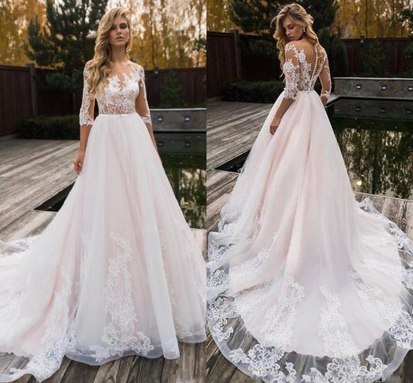 2021 new sheer neck half sleeves wedding gowns vestidos de novia lace bridal gown trouwjurken mariage robe 8mb5, White
2021 new sheer neck half sleeves wedding gowns vestidos de novia lace bridal gown trouwjurken mariage robe 8mb5, White