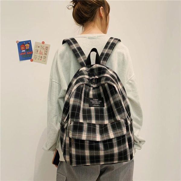 backpack fashion women retro preppy style casual plaid student school bag simple girls shoulder travel daypack
backpack fashion women retro preppy style casual plaid student school bag simple girls shoulder travel daypack
