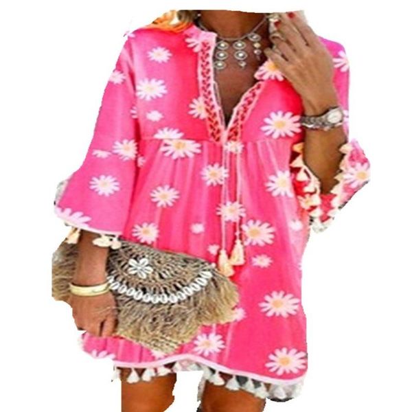 casual dresses 2021 daisy print bohemian women dress burretfly three quarter sleeve loose waist placket lace up tassel lady, Black;gray
casual dresses 2021 daisy print bohemian women dress burretfly three quarter sleeve loose waist placket lace up tassel lady, Black;gray
