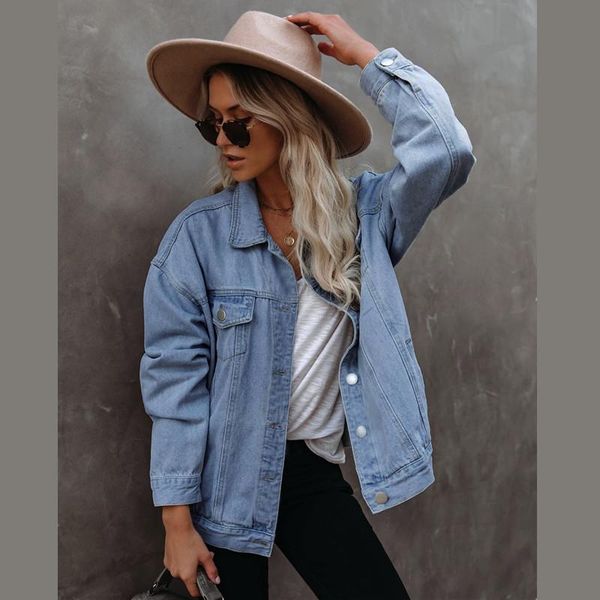 women's jackets women clothes oversized distressed denim jacket spring fall arrival ladies solid color casual loose street jean coats, Black;brown
women's jackets women clothes oversized distressed denim jacket spring fall arrival ladies solid color casual loose street jean coats, Black;brown