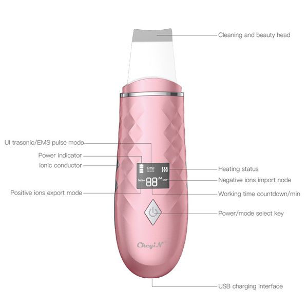 ultrasonic skin scrubber warmer facial cleanser dirt blackhead removal reduce wrinkles spots face whitening lifting machine 45
ultrasonic skin scrubber warmer facial cleanser dirt blackhead removal reduce wrinkles spots face whitening lifting machine 45
