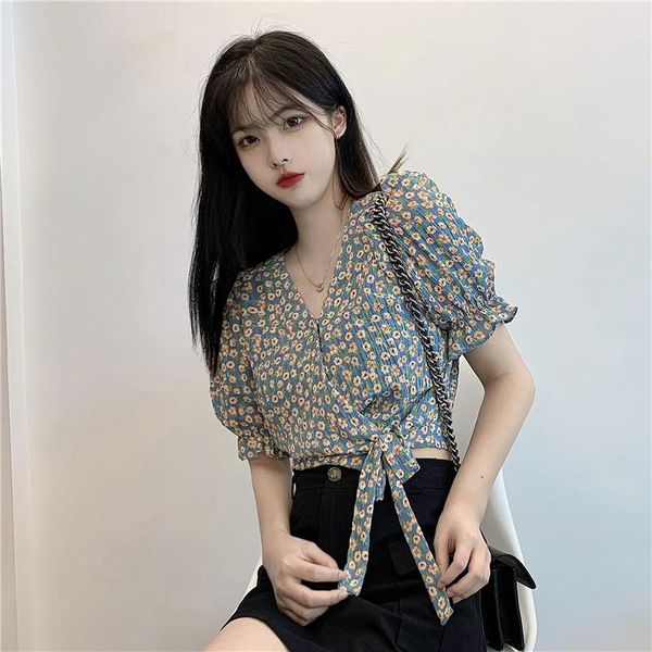 women's blouses & shirts smmer beach style vetement femme clothing fashion brand sweet chiffon bow v-neck female floral crop top, White
women's blouses & shirts smmer beach style vetement femme clothing fashion brand sweet chiffon bow v-neck female floral crop top, White