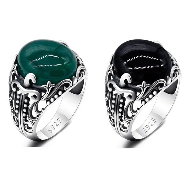 cluster rings pure 925 sterling silver aqeeq ring for men black/green agate natural gemstone jewelry turkish sword design as party gift, Golden;silver
cluster rings pure 925 sterling silver aqeeq ring for men black/green agate natural gemstone jewelry turkish sword design as party gift, Golden;silver