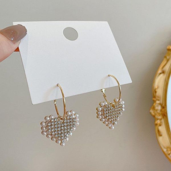 hoop & huggie vintage faux pearl rhinestone heart drops earrings for women fashion elegant gold color korean jewelry party brincos c306, Golden;silver
hoop & huggie vintage faux pearl rhinestone heart drops earrings for women fashion elegant gold color korean jewelry party brincos c306, Golden;silver