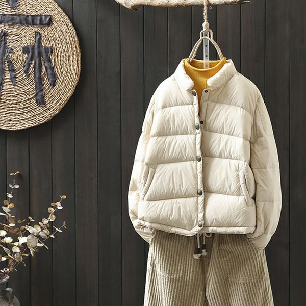 2021 spring autumn new coat women short light thin stand collar 90% white duck jacket solid color loose simple down coats u4xd, Black
2021 spring autumn new coat women short light thin stand collar 90% white duck jacket solid color loose simple down coats u4xd, Black
