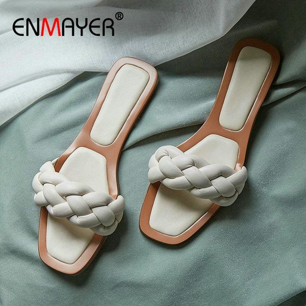 slippers enmayer microfiber leather synthetic solid summer outside women square toe sweet pinky color shoes 34-43, Black
slippers enmayer microfiber leather synthetic solid summer outside women square toe sweet pinky color shoes 34-43, Black