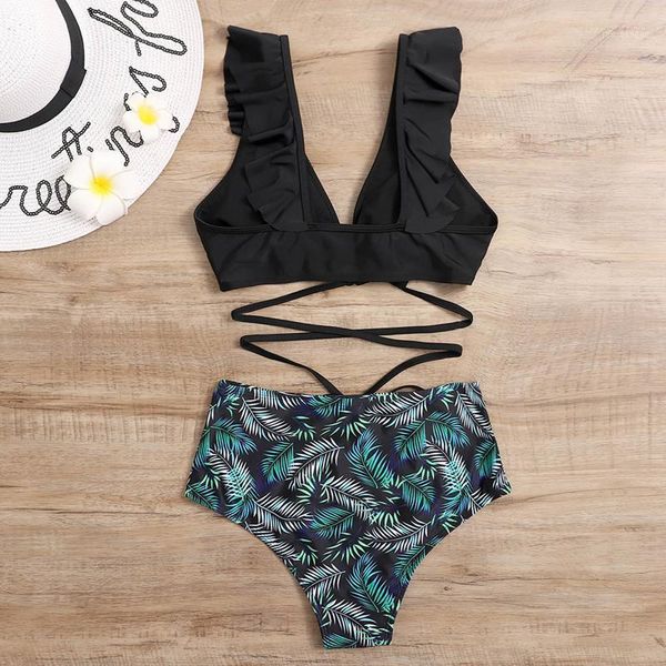 women's swimwear bikini 2021 plus size swimsuits ruffles bandage swimming suit two piece tankini bathing women women#6, White;black
women's swimwear bikini 2021 plus size swimsuits ruffles bandage swimming suit two piece tankini bathing women women#6, White;black