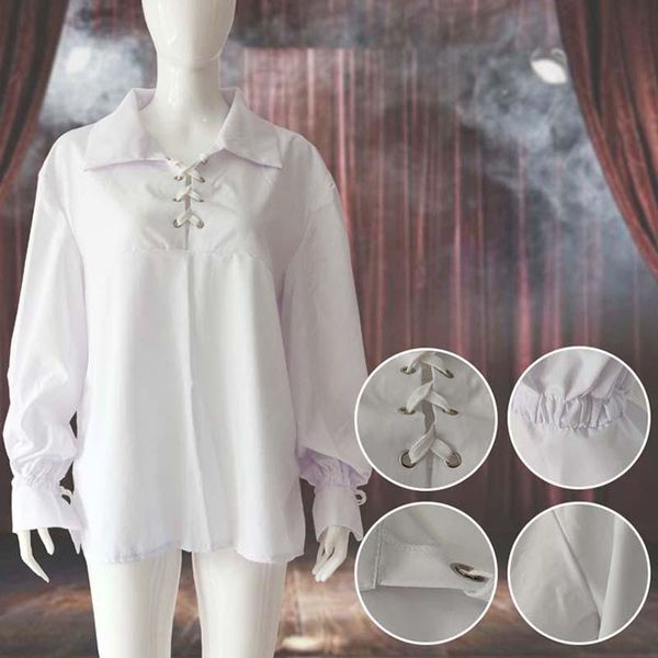 men's dress shirts men's renaissance clothing shirt medieval steampunk pirate cosplay black white vintage for men solid clothes, White;black
men's dress shirts men's renaissance clothing shirt medieval steampunk pirate cosplay black white vintage for men solid clothes, White;black