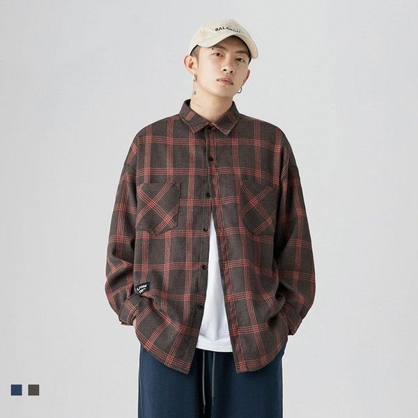 men's casual shirts plaid shirt men long sleeve vintage green harajuku male clothes women brown blouse oversize korean cardigan whol, White;black
men's casual shirts plaid shirt men long sleeve vintage green harajuku male clothes women brown blouse oversize korean cardigan whol, White;black