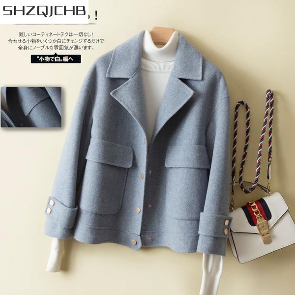 women's wool & blends shzq elegant winter coat female 100% women autumn clothes 2021 korean ladies short cashmere woolen jacket hiver s, Black
women's wool & blends shzq elegant winter coat female 100% women autumn clothes 2021 korean ladies short cashmere woolen jacket hiver s, Black