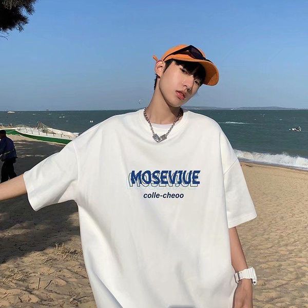 men's t-shirts hybskr creative letter print 3d style men tshirt summer short sleeve fashion brand korean t-shirt loose harajuku man, White;black 
men's t-shirts hybskr creative letter print 3d style men tshirt summer short sleeve fashion brand korean t-shirt loose harajuku man, White;black