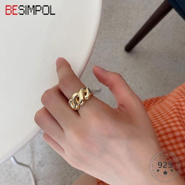 cluster rings besimpol real 925 sterling silver french style fashion rope around circle for women casual fine jewelry charm gift, Golden;silver
cluster rings besimpol real 925 sterling silver french style fashion rope around circle for women casual fine jewelry charm gift, Golden;silver