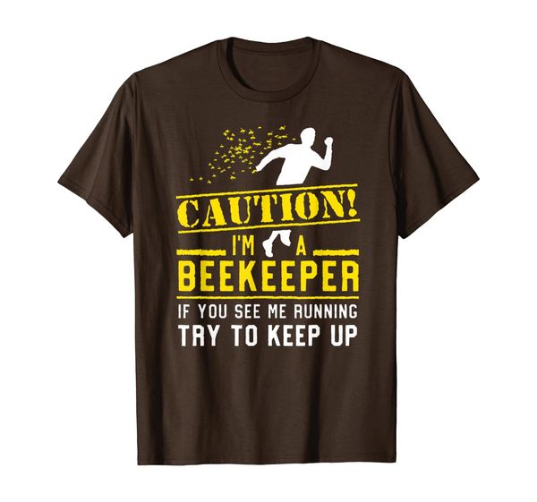 i'm a beekeeper if you see me running try to keep up t-shirt, White;black